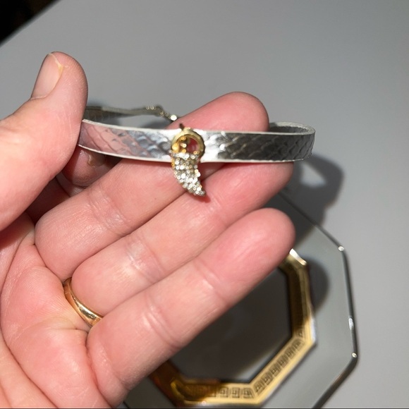 Ettika Silver Tooth Gold and Silver Leather Choker Necklace - Picture 6 of 7